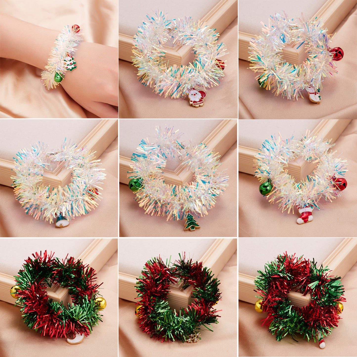 Christmas Ornaments Pendant Bells Garland Bracelet Women