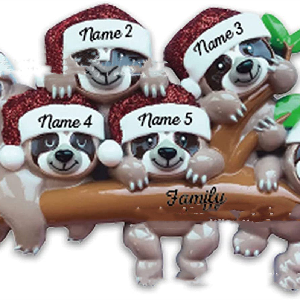 acrylic personalized family christmas ornament w.Koala Bears