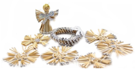 Straw angel garland pendant