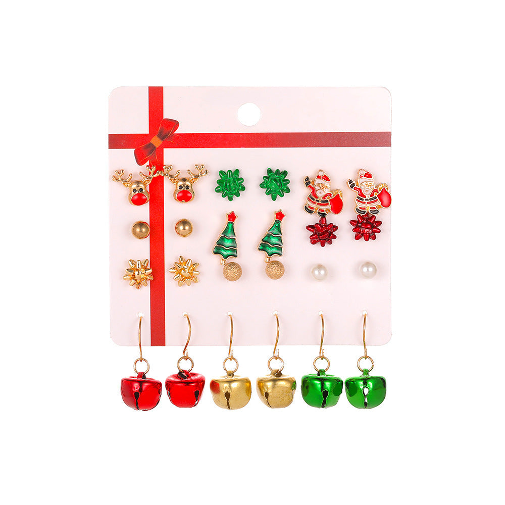 New Holiday Set Earrings Santa Dripping