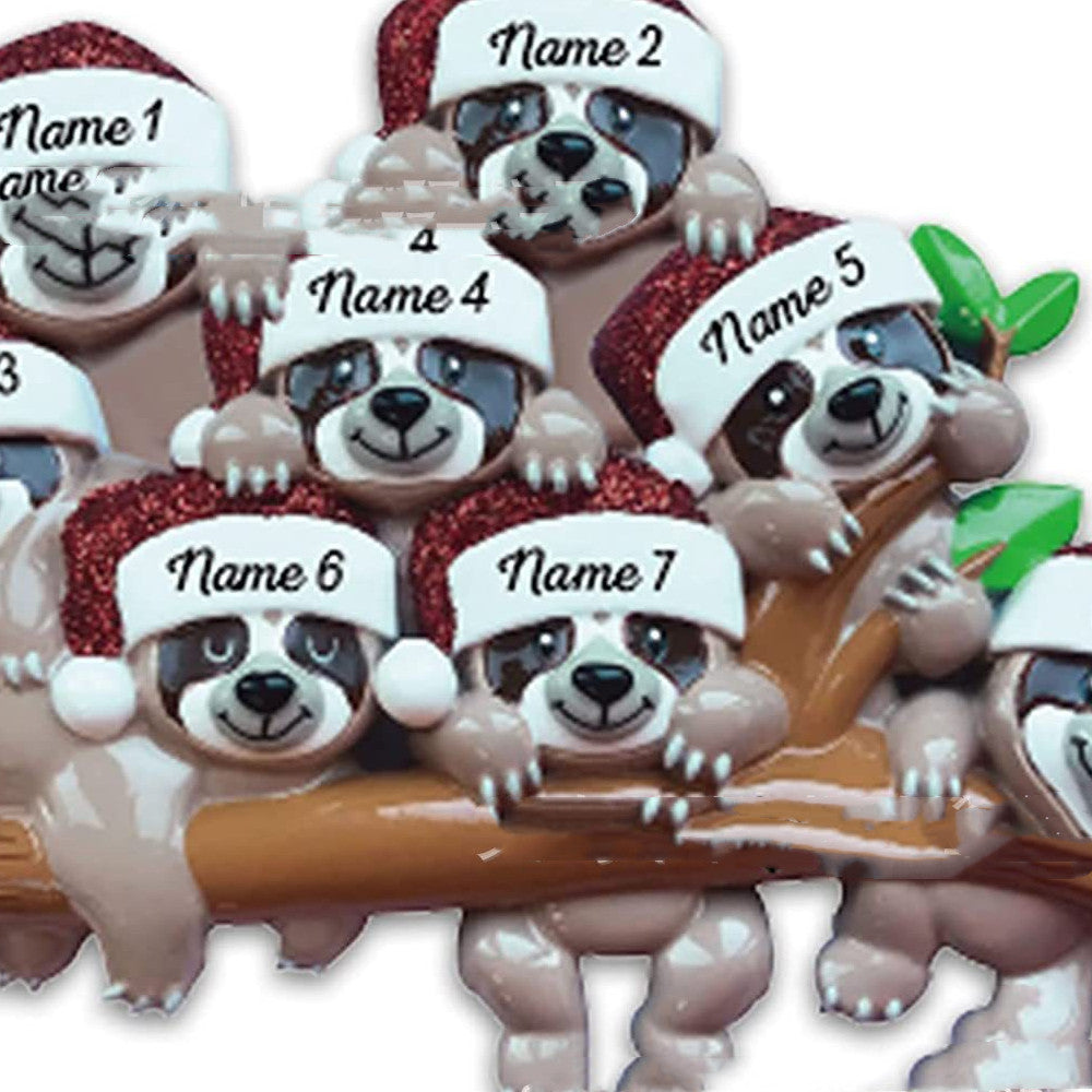acrylic personalized family christmas ornament w.Koala Bears