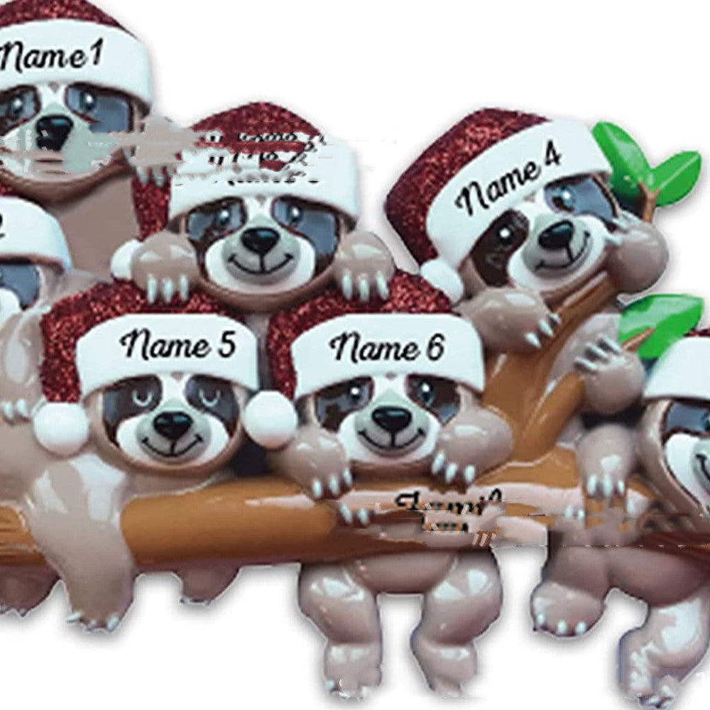 acrylic personalized family christmas ornament w.Koala Bears