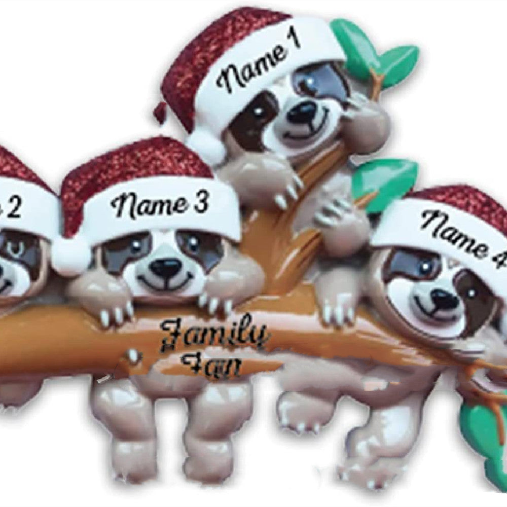 acrylic personalized family christmas ornament w.Koala bears