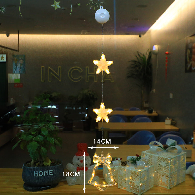 Christmas 3pcs LED Light Star Hanging Tree or Sucker Window Decoration