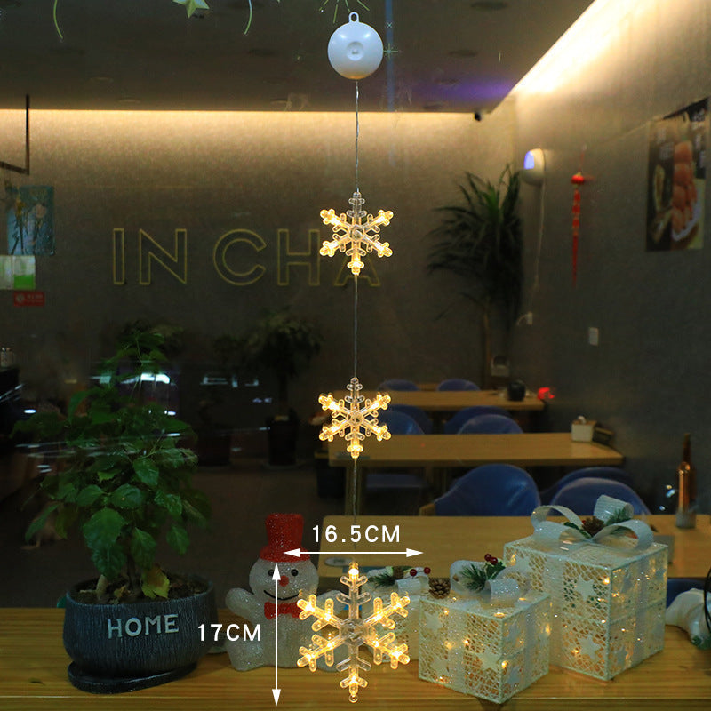 Christmas 3pcs LED Light Star Hanging Tree or Sucker Window Decoration