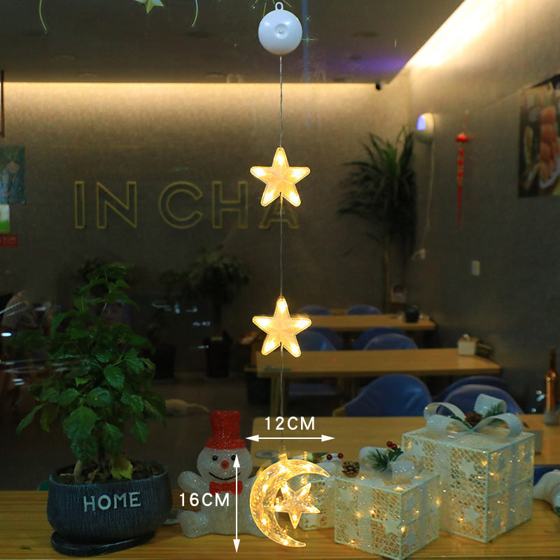 Christmas 3pcs LED Light Star Hanging Tree or Sucker Window Decoration