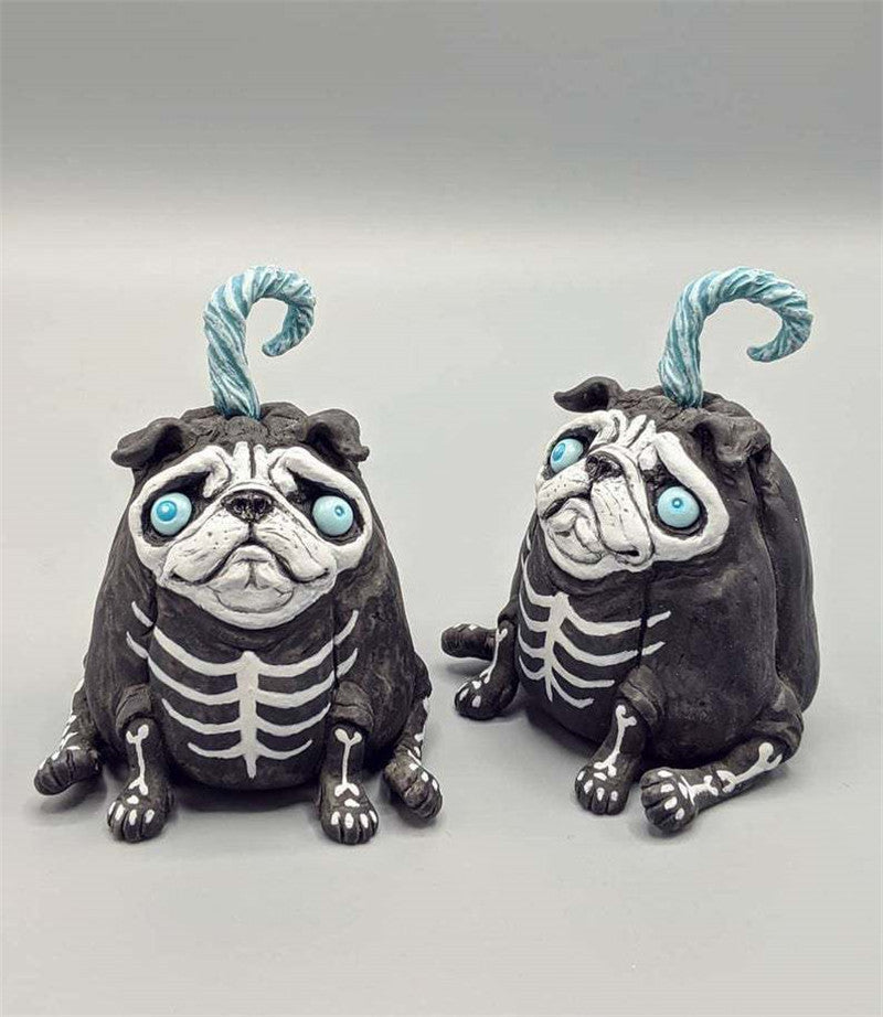 Pumpkin Dog Doll Ornaments Christmas Animal Ornaments Resin Crafts