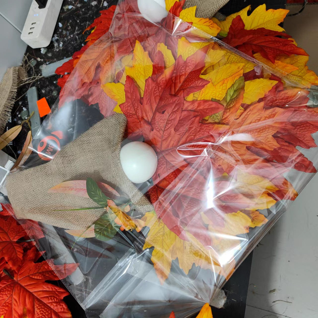 Hat Christmas Decoration Garland Harvest Season Maple Leaf Creative Garland