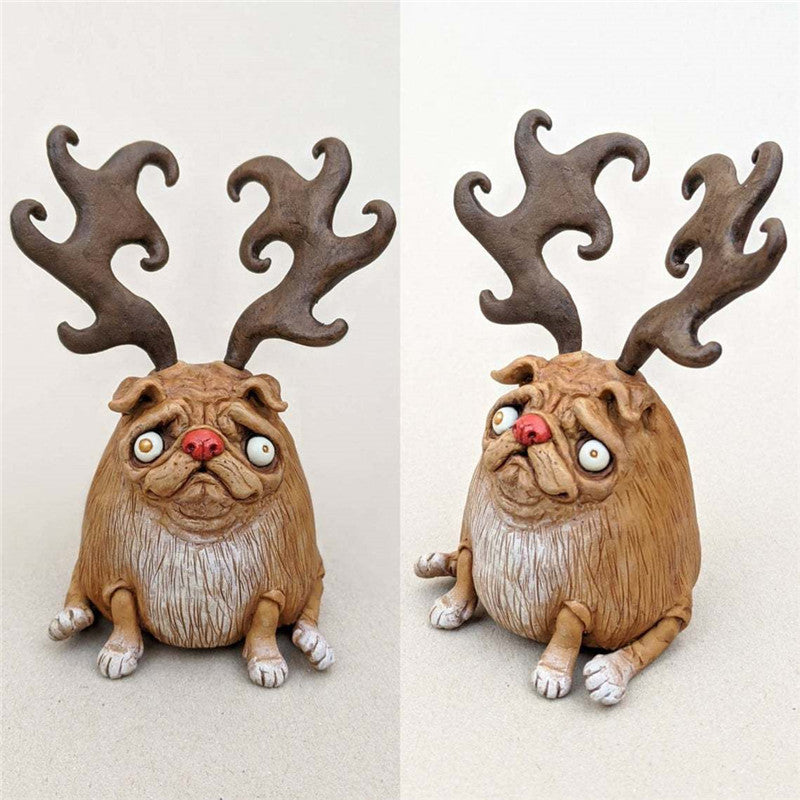 Pumpkin Dog Doll Ornaments Christmas Animal Ornaments Resin Crafts