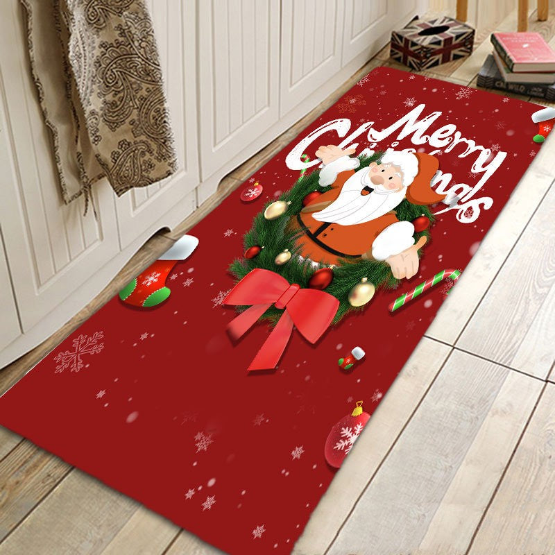 Santa Claus Flannel Absorbent Floor Mat