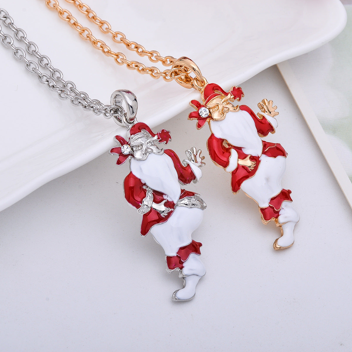 Christmas Necklace Santa Sweater Chain