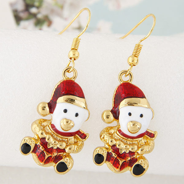 Fashion Metal Santa Snowman Earrings