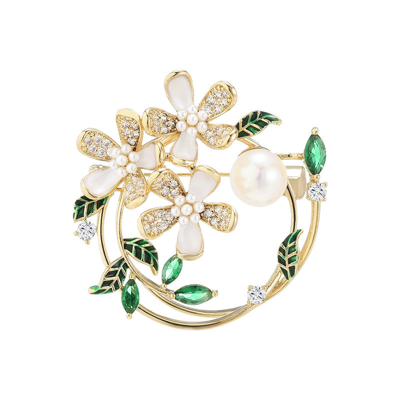 Upscale Women's Gardenia Garland Brooch