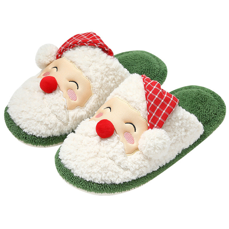 Stereoscopic Cartoon Santa Slippers Warm