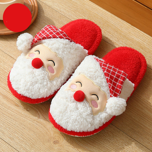 Stereoscopic Cartoon Santa Slippers Warm