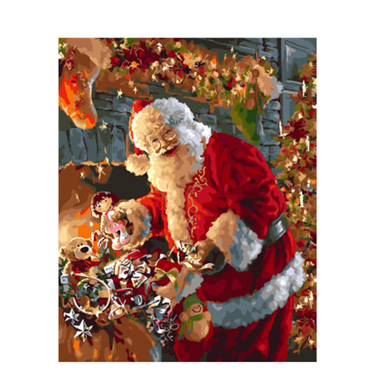 DIY Digital Frameless Oil Painting Santa