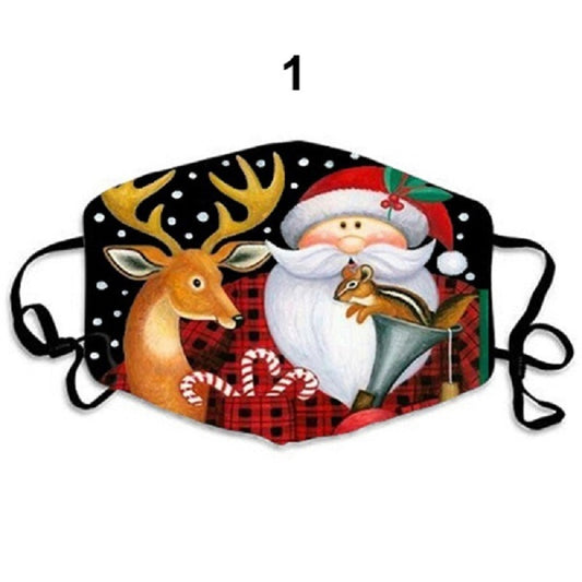 Santa Claus Christmas Deer Digital Printing Mask