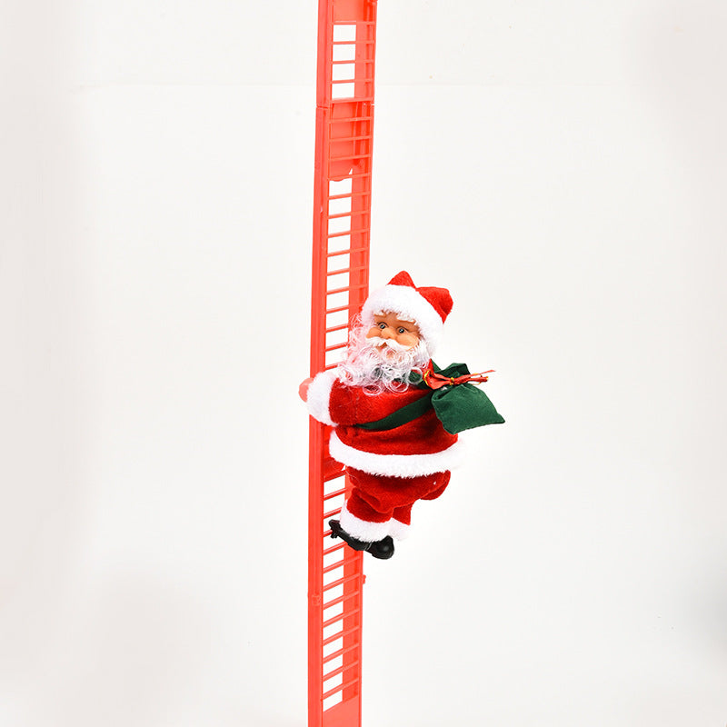 Climbing Ladder Electric Santa Claus Climbing Red Ladder Doll Toy