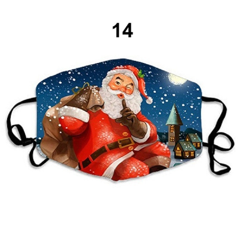 Santa Claus Christmas Deer Digital Printing Mask