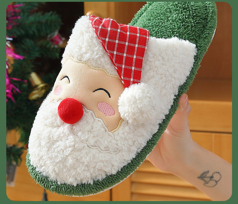 Stereoscopic Cartoon Santa Slippers Warm