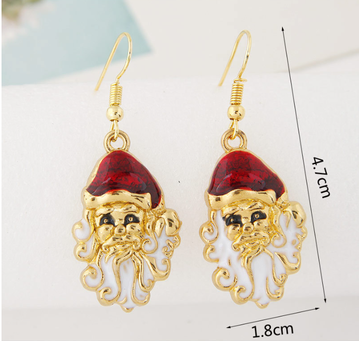 Fashion Metal Santa Snowman Earrings