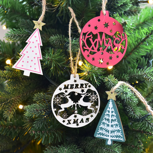 Nordic Wooden Christmas Ornaments Pendant Tree Decorations