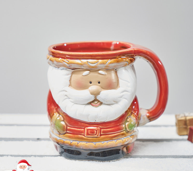 Santa Snowman Marker Ceramic Breakfast Mug