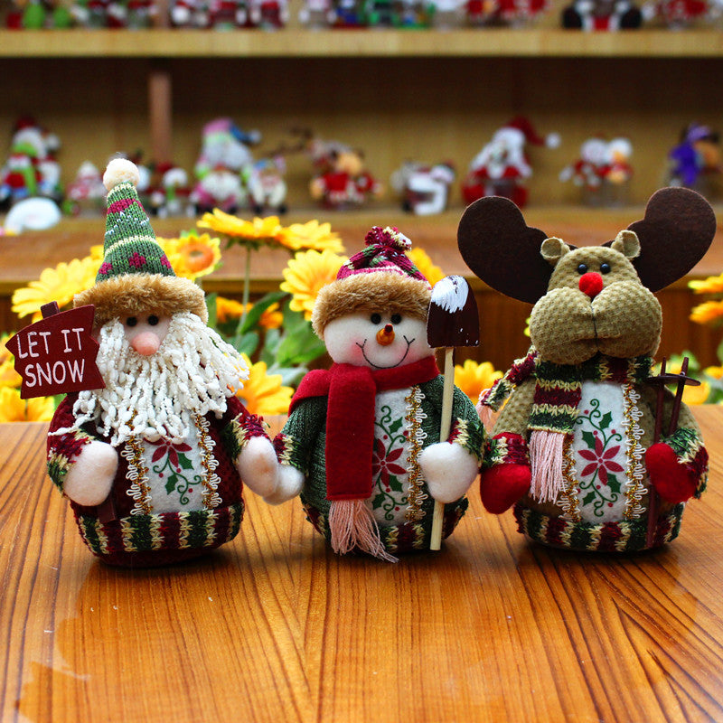 Christmas decorations Old Man Snowman Reindeer Flannel; 18*13 cm