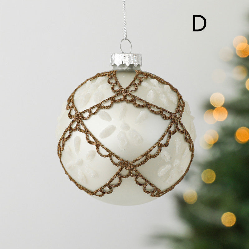 Glass Ball Drop Ball Hand Drawn Christmas Ball Christmas Tree Pendant