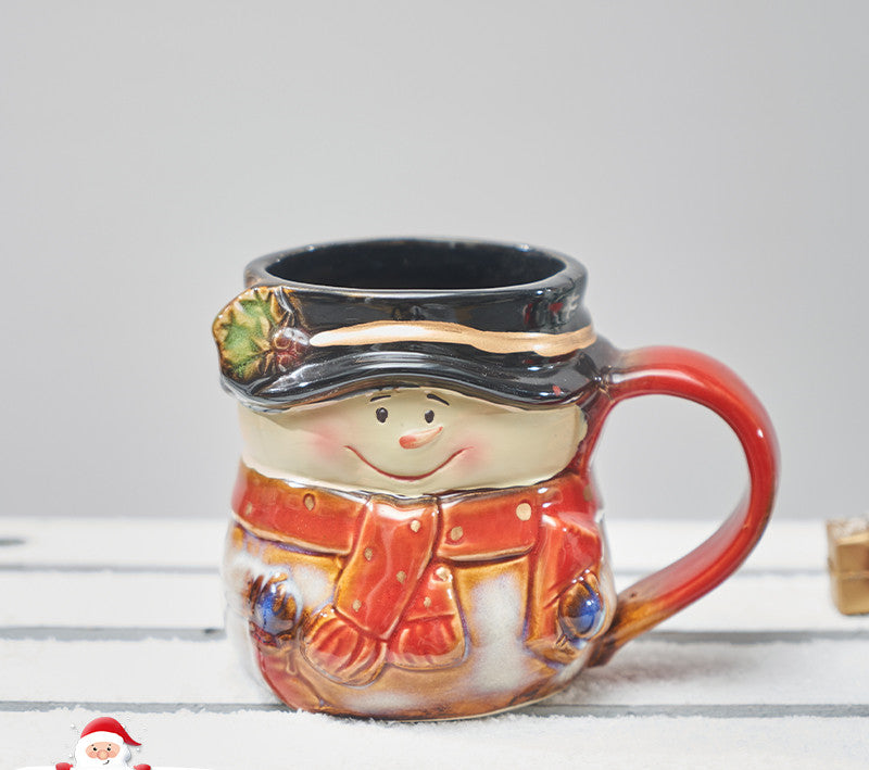 Santa Snowman Marker Ceramic Breakfast Mug