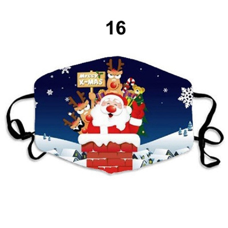 Santa Claus Christmas Deer Digital Printing Mask