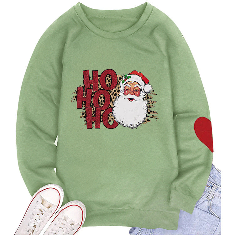 Santa Print Crew Neck Sweatshirt