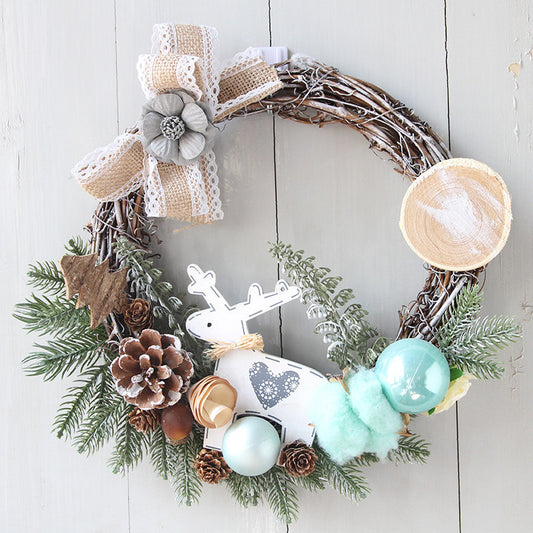Christmas Wreaths On The Door Artificial Flowers Garland Window Door Hanging Decorative Supplies For Christmas Party New Year