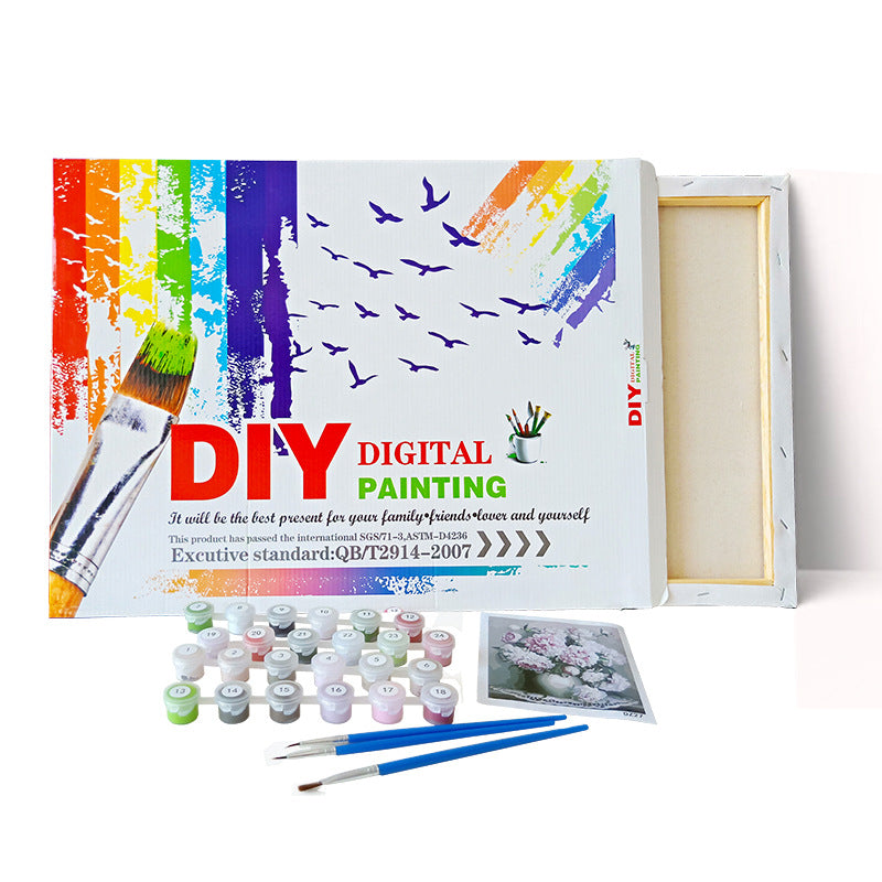 DIY Digital Frameless Oil Painting Santa