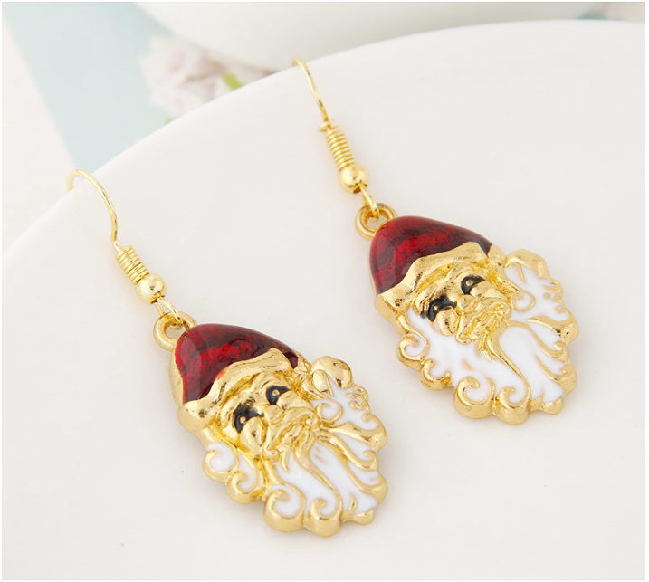 Fashion Metal Santa Snowman Earrings