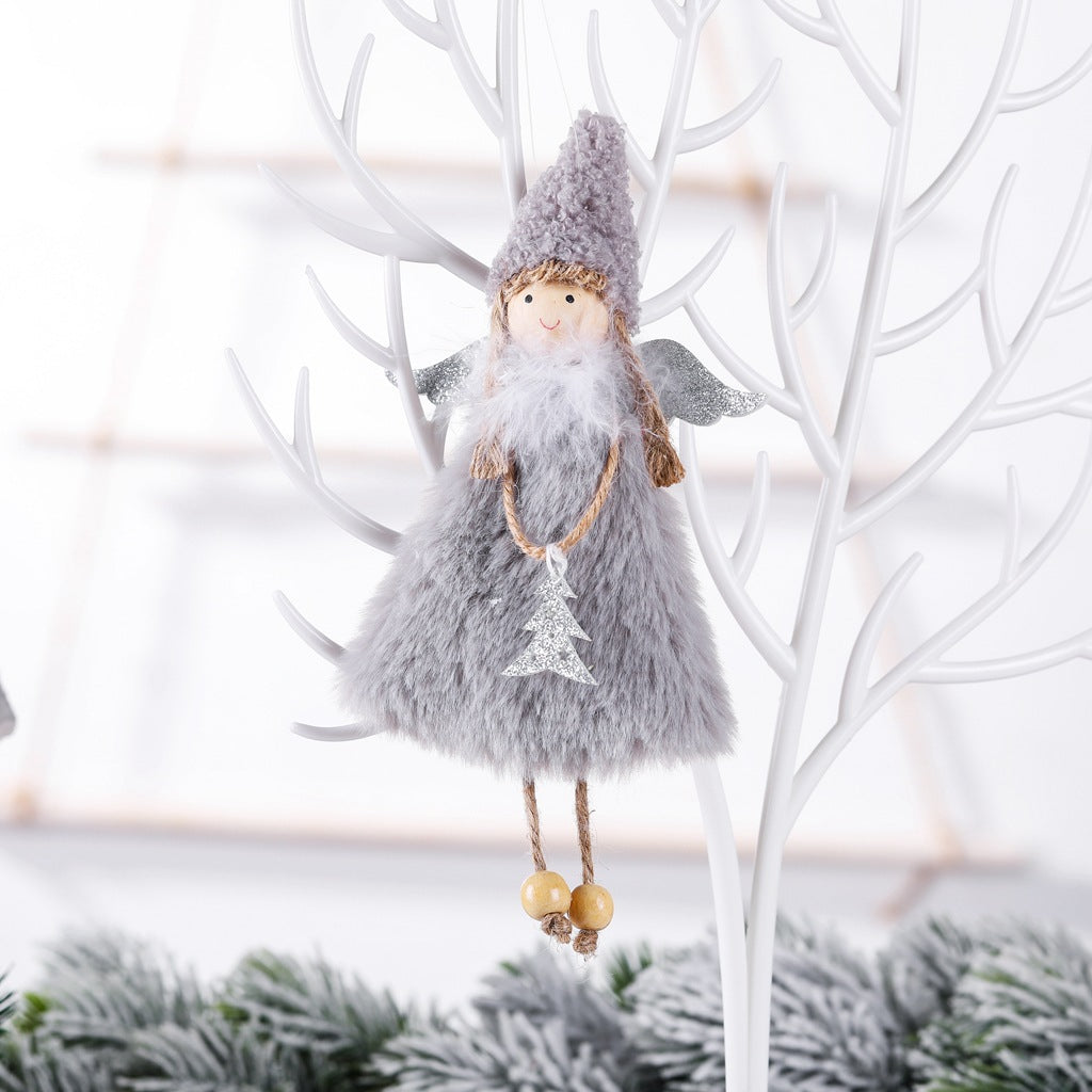 Plush girl doll Christmas tree pendant
