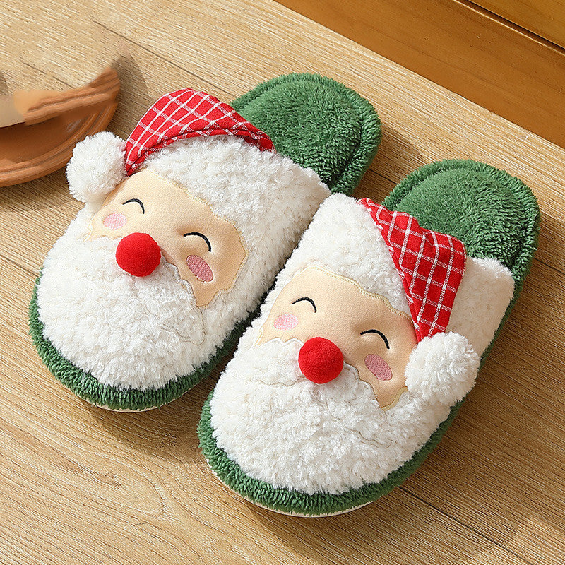 Stereoscopic Cartoon Santa Slippers Warm