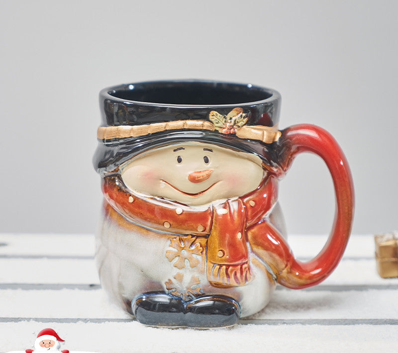 Santa Snowman Marker Ceramic Breakfast Mug