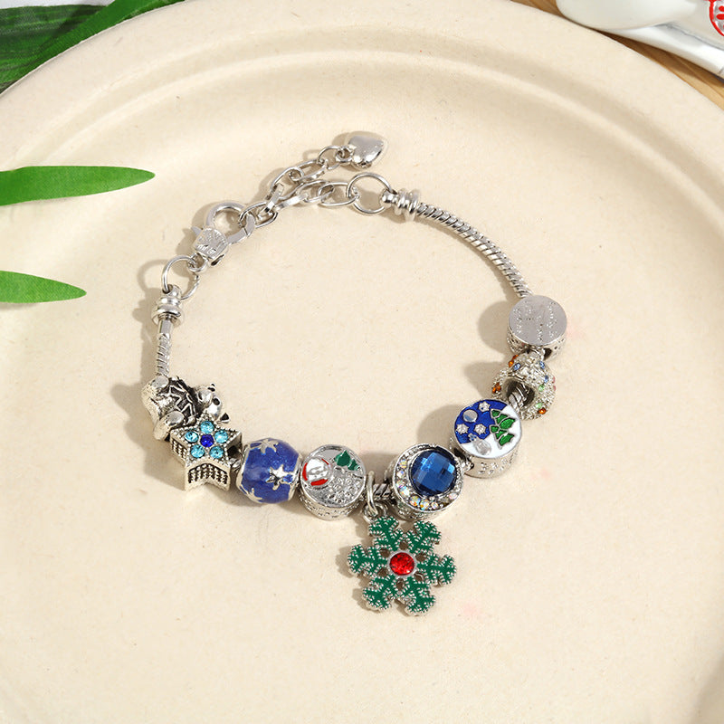 Christmas Snowflake Bells Children's Charm Bracelet