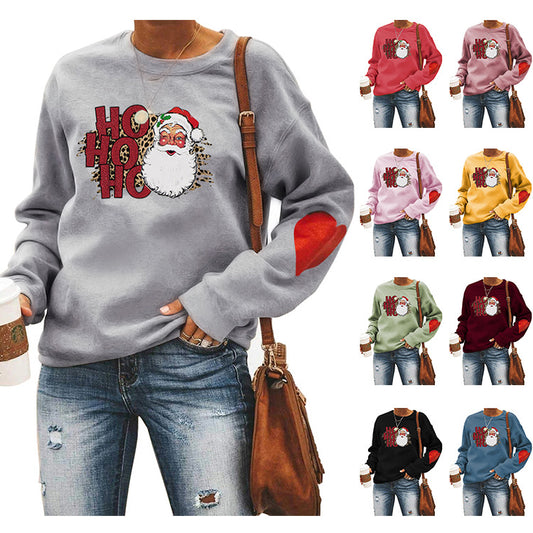 Santa Print Crew Neck Sweatshirt