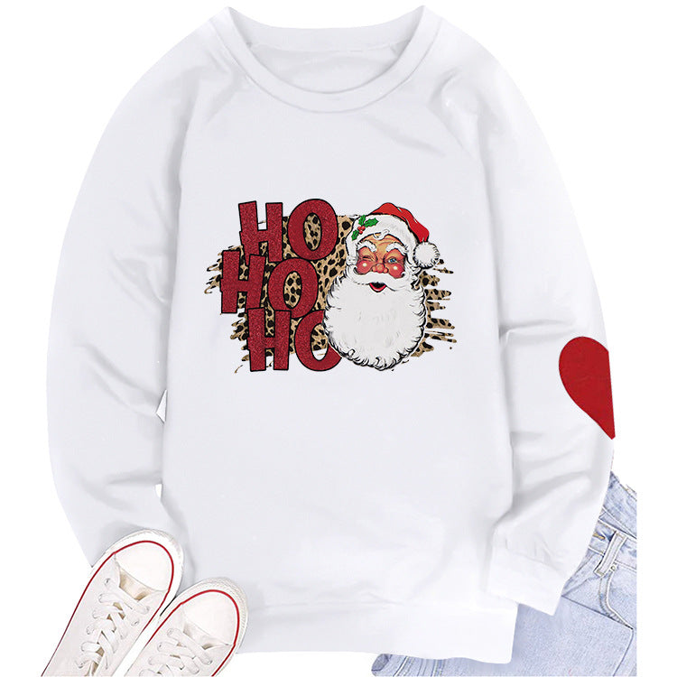 Santa Print Crew Neck Sweatshirt