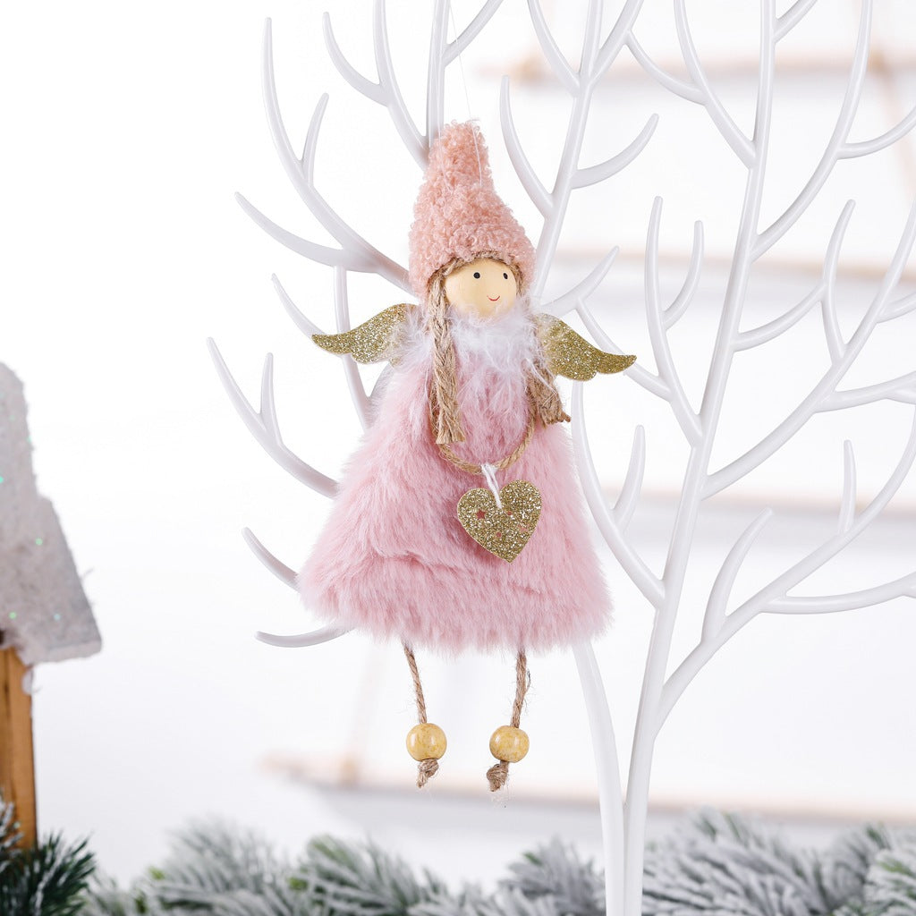 Plush girl doll Christmas tree pendant