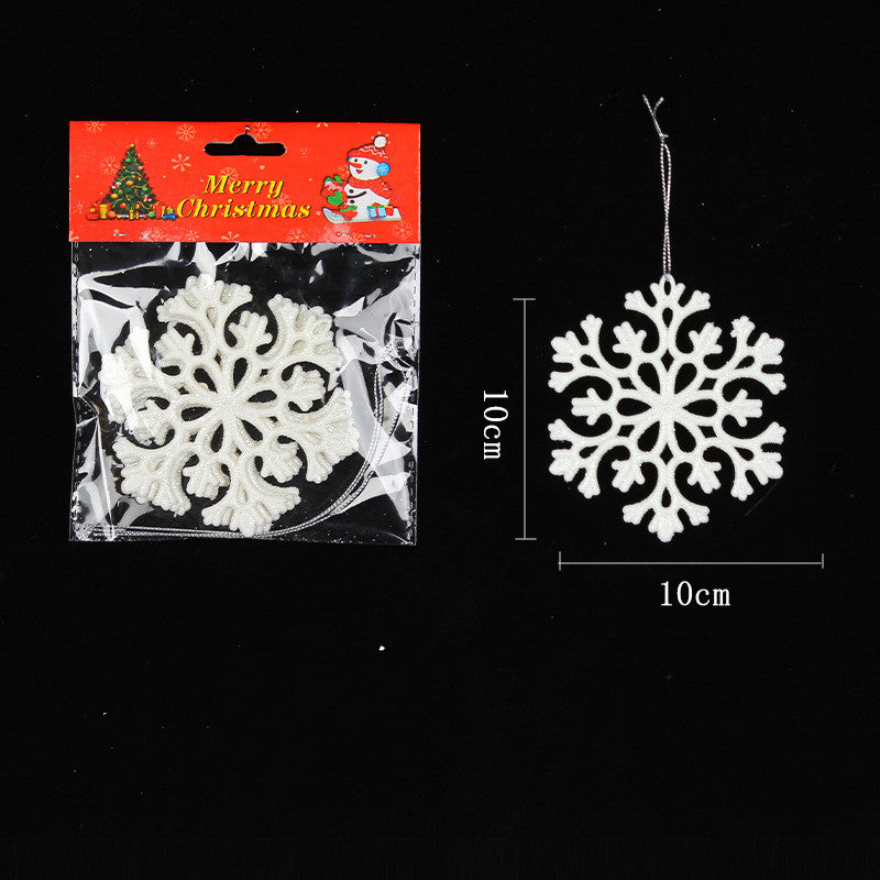 Plastic White Snowflake String Window Christmas Party Place Pendant