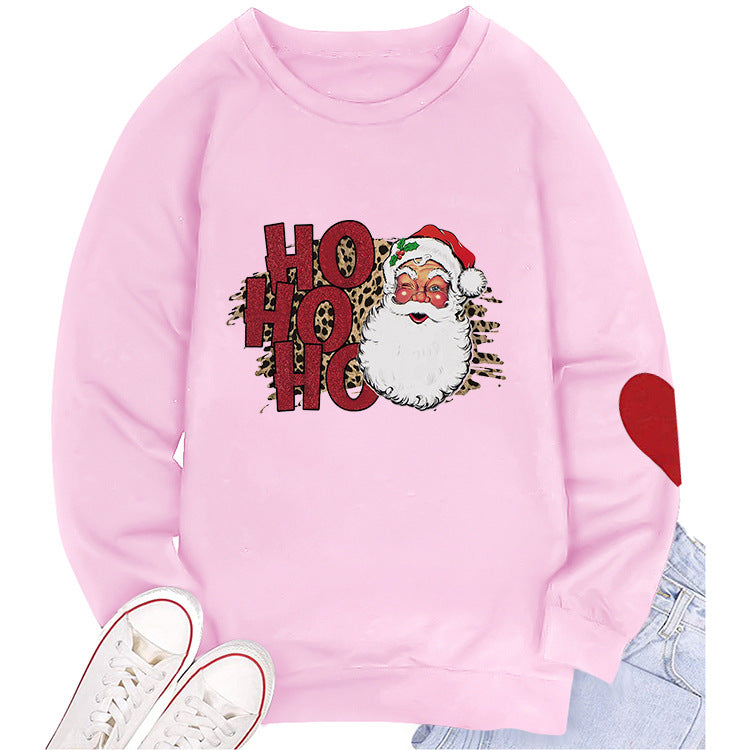 Santa Print Crew Neck Sweatshirt