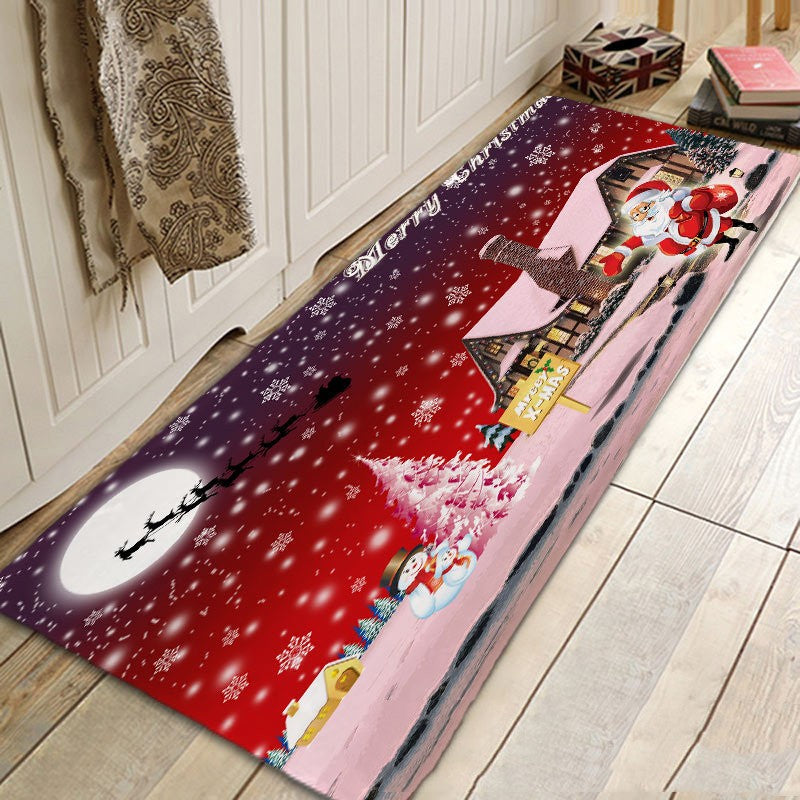 Santa Claus Flannel Absorbent Floor Mat