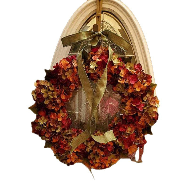 Pendant Hydrangea Wreath Ornaments Artificial Flower Ornaments Pastoral Style Wall Hanging