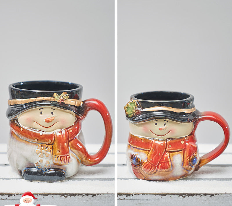 Santa Snowman Marker Ceramic Breakfast Mug