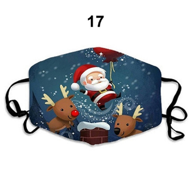 Santa Claus Christmas Deer Digital Printing Mask