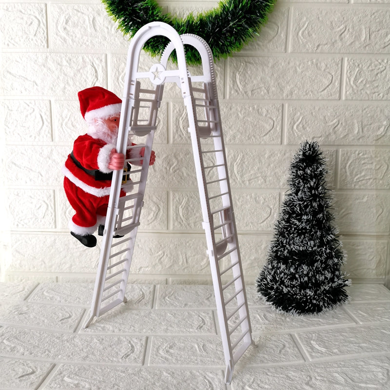 Climbing Ladder Electric Santa Claus Climbing Red Ladder Doll Toy