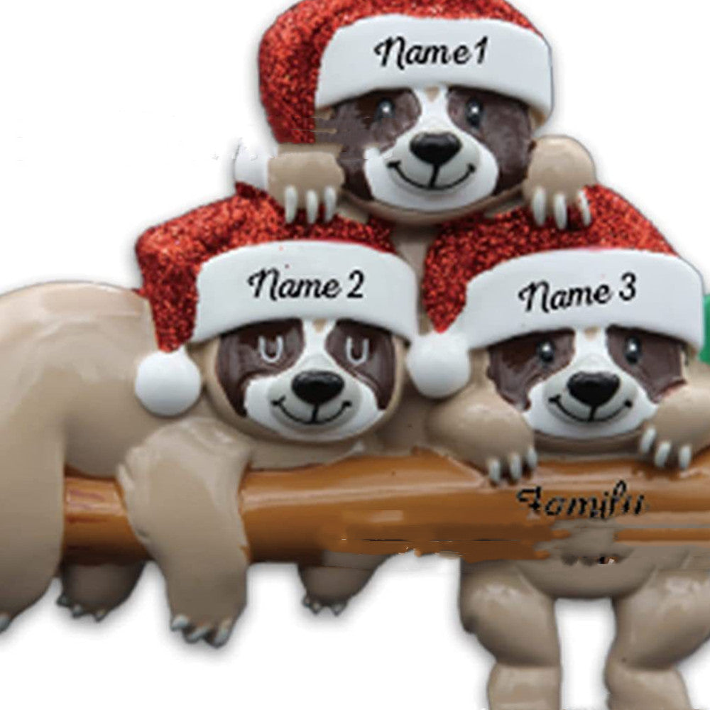 acrylic personalized family christmas ornament w.Koala Bears